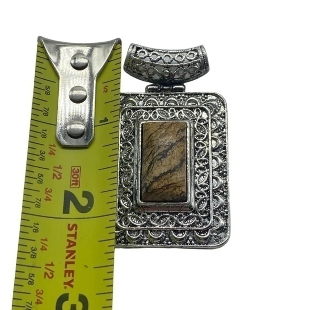 Elephant Skin Jasper Gemstone Sterling Silver 925 Pendant 2.5in